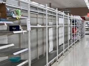 Empty shelves at Coles supermarket during the COVID-19 pandemic in Brisbane, Australia