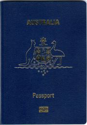 Australian passport cover shown in the context of migration news.