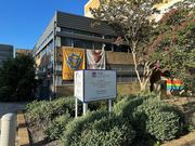 A clinic exterior is shown, relating to sexual health and the topic of gender and sexuality.