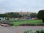 Sansad Bhavan in New Delhi, India, is shown as part of reporting on the upcoming census.