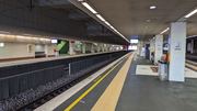 Platforms 3 and 4 at Box Hill Railway Station in Melbourne, showing public transport infrastructure.