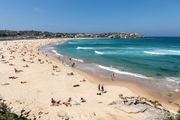 A wide view of Bondi Beach in Sydney, Australia, relating to news reporting.