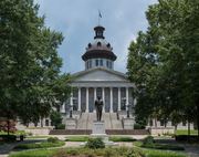 The South Carolina State House and Strom Thurmond Statue in Columbia, relevant to political reporting.