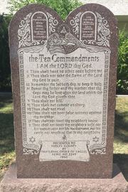 A Ten Commandments monument in Nueces County, Texas, illustrates the recent legal changes regarding religious displays and.